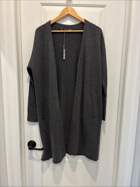 360 Sweater Charcoal Open-Front Knit Cardigan size small
